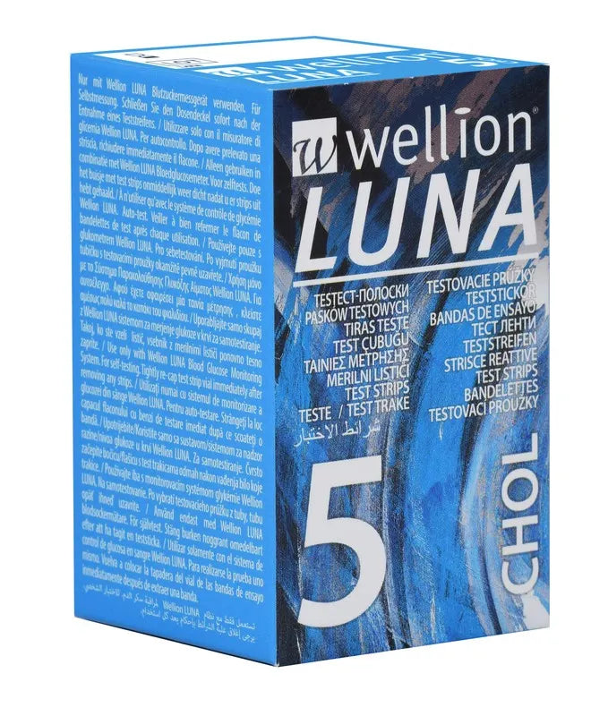 Wellion LUNA Cholesterol Test Strips – 5 Strips